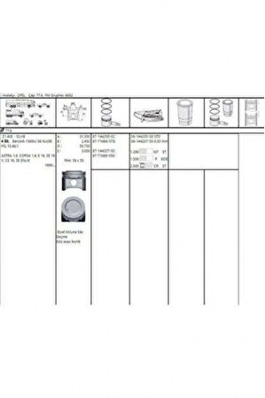 Opel Motor Segman Z14xe 1.4 16v Astra G Corsa C 77.60mm Std (1.2x1.5x2.0) - Akd 222-3557-00