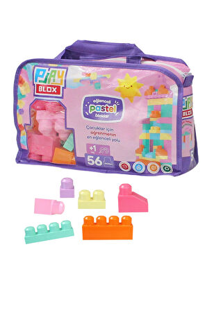 Play Blox 2915 Pastel Renkler Mega Blok Seti 56 Parça Pembe Çantalı