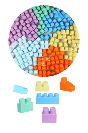 Play Blox 2946 Pastel Renkler Mega Blok Seti 83 Parça Mavi Çantalı