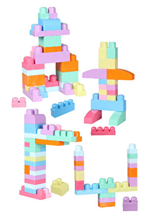 Play Blox 3066 Pastel Renkler Mega Blok Seti 56 Parça Kovalı