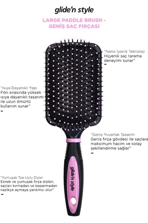 Metallic Rainbow Detangling Brush - Ergonomik Saç Açma Tarama Fırçası