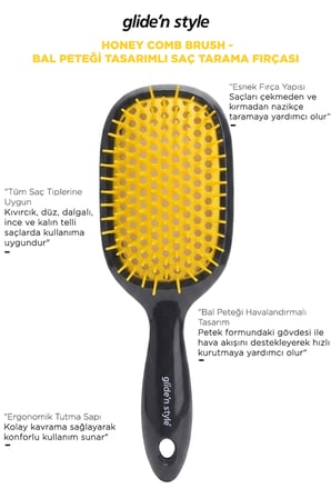 Honey Comb Brush - Bal Peteği Tasarımlı Saç Tarama Fırçası