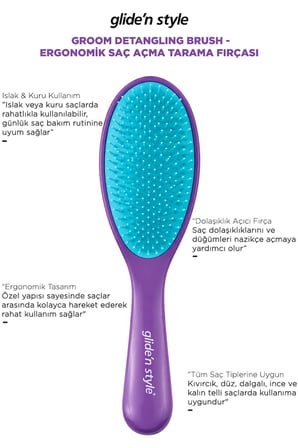 Groom Detangling Brush - Ergonomik Saç Açma Tarama Fırçası