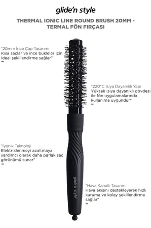 Thermal Ionic Line Round Brush 20mm - Termal Fön Fırçası