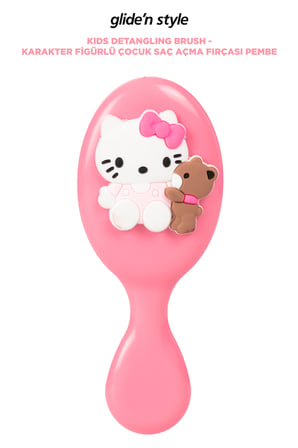 Kids Detangling Brush - Karakter Figürlü Çocuk Saç Açma Fırçası Pembe