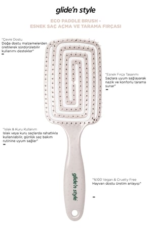 Eco Paddle Brush - Esnek Saç Açma ve Tarama Fırçası