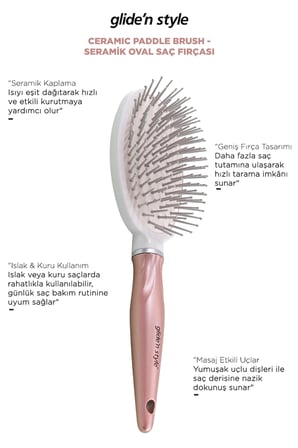 Ceramic Paddle Brush - Seramik Oval Saç Fırçası