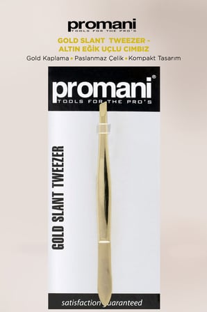 Gold Slant  Tweezer - Altın Eğik Uçlu Cımbız