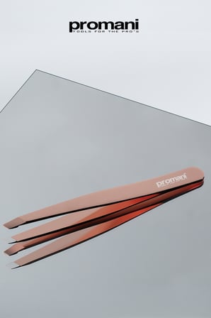 Professional Tweezer Rose Gold - Eğik Uçlu Cımbız