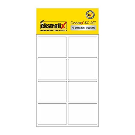 Ekstrafix Ofis Etiketi 27x37 Mm 10 Lu Beyaz Sc-007 B