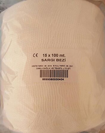 DAMLA D'S HİDROFİL GAZLI BEZ SARGI BEZİ 15cm X 100 mt