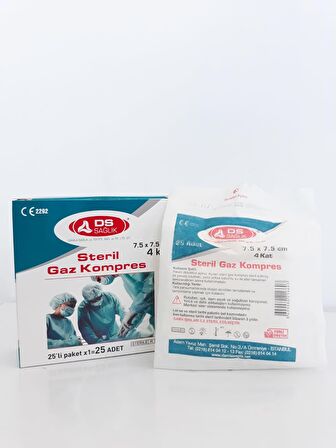 STERİL GAZ KOMPRES 7.5X7.5  1 X 25=25 Lİ