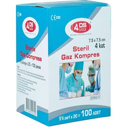 DAMLA SAĞLIK PLUS 7.5X7.5 CM STERİL GAZ KOMPRES 100LÜ