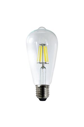 Led Rustik Şeffaf 6 W Beyaz Işık Ampul 6500k