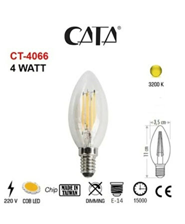 CATA E-14 4W RUSTİK LED AMPUL GÜN IŞIĞI