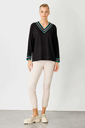 V Yaka Ribanalı Bluz