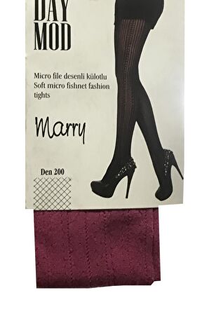 Daymod Kadın Marry Micro File Desenli Külotlu Çorap