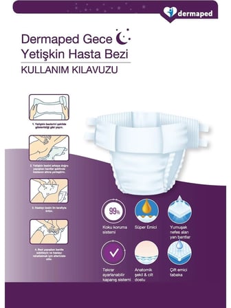 Dermaped 10 Damla Gece Hasta Bezi Xlarge 4*30 120 Adet Uraymed