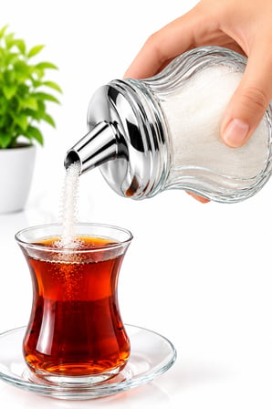 Estetik Desenli Pipetli Cam Toz Şekerlik