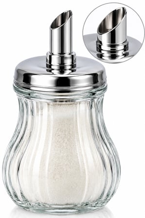 Estetik Desenli Pipetli Cam Toz Şekerlik