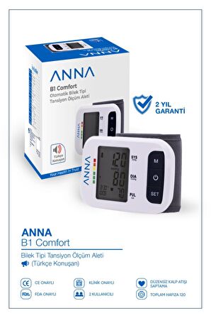 ANNA B1 COMFORT BİLEKTEN ÖLÇER TANSİYON ALETİ TÜRKÇE KONUŞAN