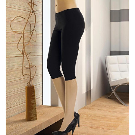 Anıt 3255 kadın Dizaltı Düz Tayt Siyah Beden XL