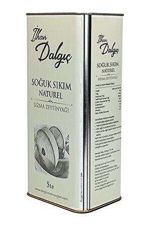 Dalgıç Soğuk Sıkım Sızma Zeytinyağı 5 lt Teneke 