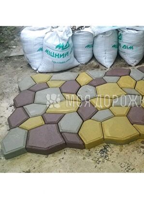 Bahçe Taş Kalıp Beton Kalıbı Zemin Kaplama Kalıbı 42x40 Cm 8 Adet Tm669