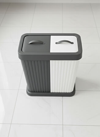 Kapris Twins Modern İki Bölmeli Kirli Çamaşır Sepeti ST-288