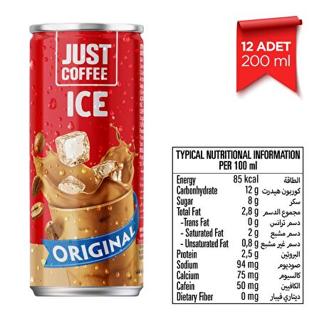 Just Coffee Ice Coffee Original 12 x 200 ml Hazır Soğuk Kahve