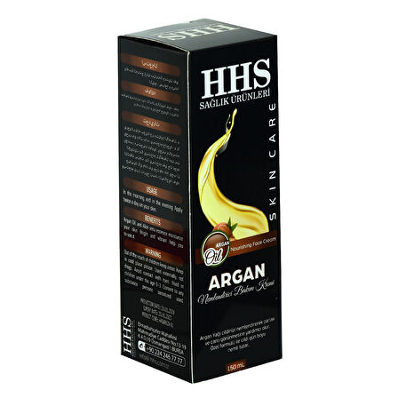 Hhs Argan Karma ve Yağlı Ciltler İçin Su Bazlı Yağsız Nemlendirici Yüz Bakım Kremi 150 ml