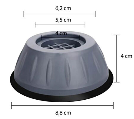 Çamaşır Makinesi Titreşim Ayağı, Engelleyici Stoper Ve Mobilya Yükseltici Takoz 4'lü Set