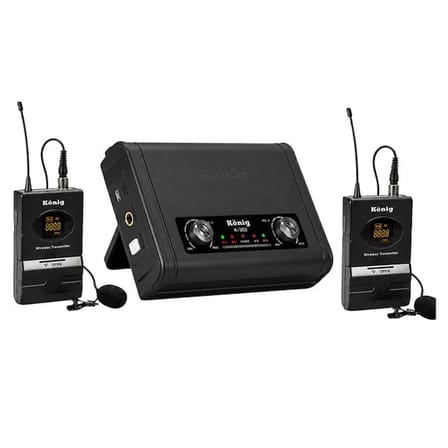 König K-302YY Kablosuz Yaka Mikrofon Seti (Yaka + Yaka UHF Çift Kanal)