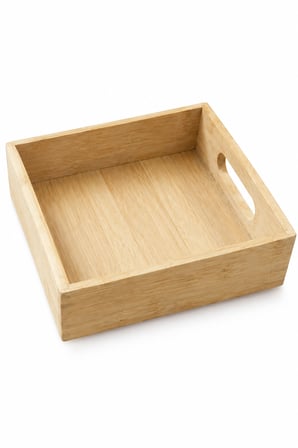 Kare Bambu Düzenleyici ve Sunum Tepsisi (19x19x5.7 cm)