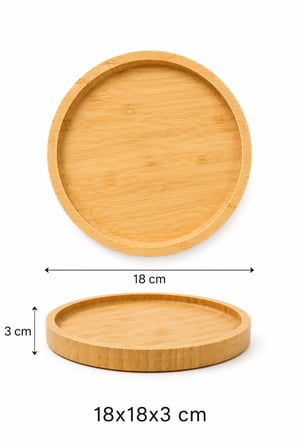 Yuvarlak Bambu Tabak (18X18X3 Cm)