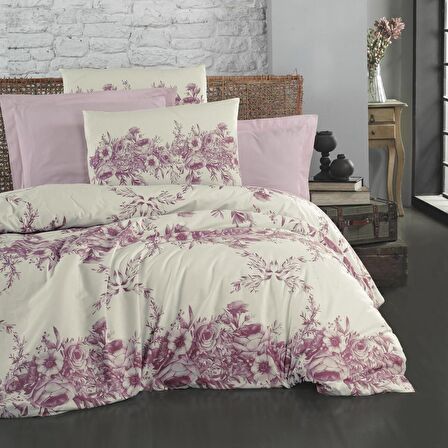 Schafer Rose Çiçekli Pamuk Çift Kişilik Nevresim Takımı