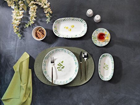 Schafer Charlotte 32 Parça 6 Kişilik Kahvaltı Takımı Yeşil