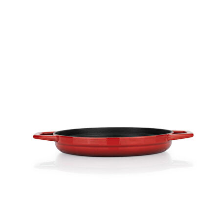 Schafer Guss Chef Döküm Sahan Çift Kulplu 22 Cm-1 Parça-Kırmızı