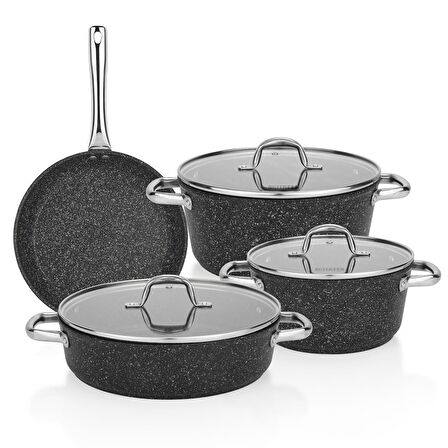 Schafer Dark Millard Y.Y.Tencere Seti - İnd-7 Parça-Siyah