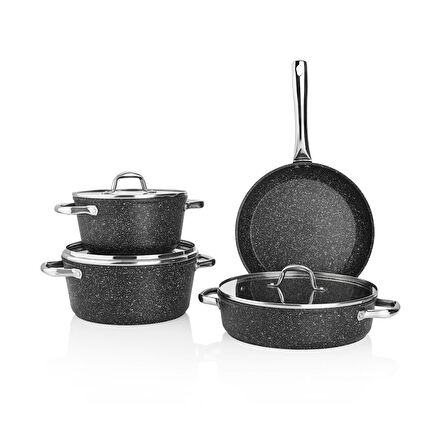 Schafer Dark Millard Y.Y.Tencere Seti - İnd-7 Parça-Siyah