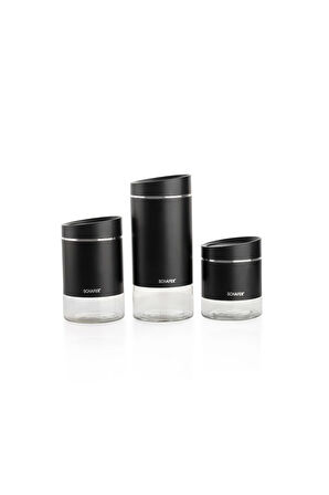 Schafer Silver Touch 3 Boy Kavanoz Seti Siyah