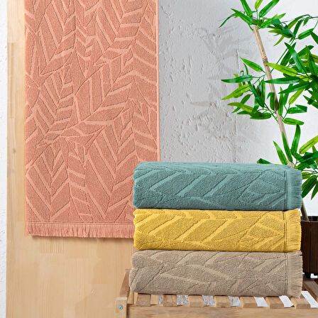 Schafer Modern Jakarlı Havlu 70x140 Cm-Kiremit