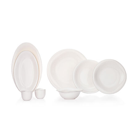 Schafer Superfine Bone Elixir Yemek Takımı 56 Parça-Platin
