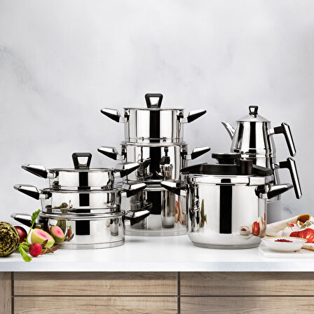Schafer Premium Çelik Çeyiz Seti 18 Parça-Inox