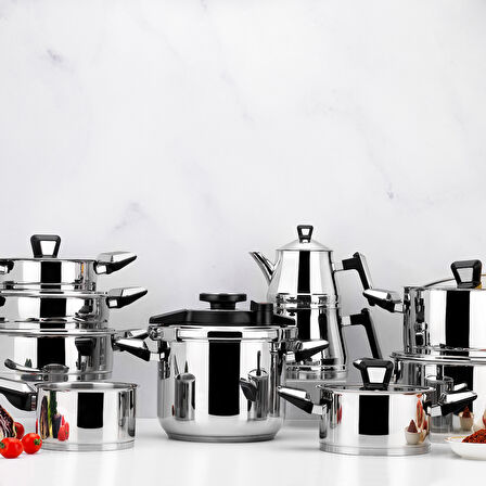 Schafer Premium Çelik Çeyiz Seti 18 Parça-Inox