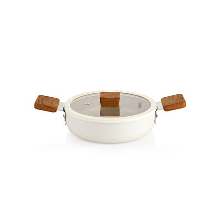 Schafer Ceramoni Seramik Kapaklı Sahan 20 Cm-Krem