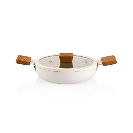 Schafer Ceramoni Seramik Kapaklı Sahan 22 Cm-Krem