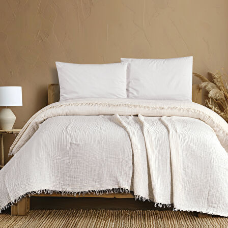 Schafer Home Sofia Müslin Pike 200x220 Cm-Krem