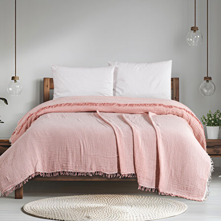 Schafer Home Sofia Müslin Pike 200x220 Cm-Pudra