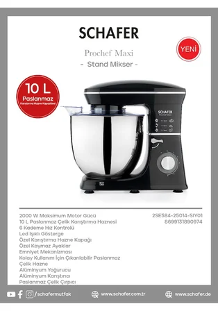 Schafer Prochef Maxi 10 L Standlı Mikser